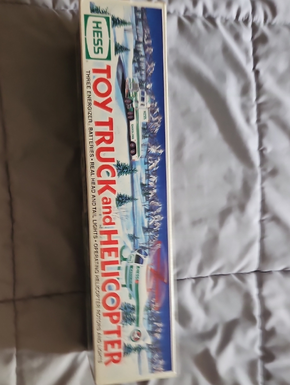 HESS 1995 Green and White Toy Truck and Helicopter